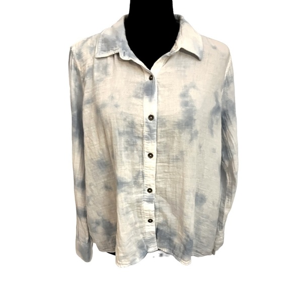 Splendid Cloud Wash Tie Dye Button Up Shirt Large - Picture 2 of 8